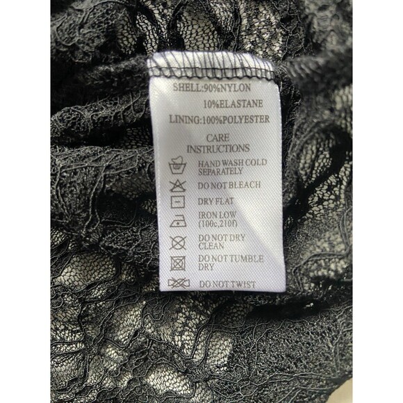 Womens Sheer Lace Bell Sleeve Top Size XL Black Romantic Goth Dark Coquette Y2K - Picture 8 of 13